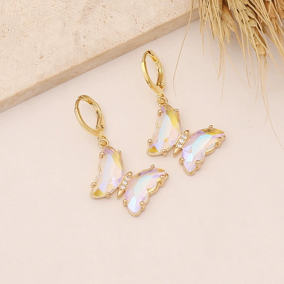Wholesale Jewelry Butterfly Copper Electroplated Women's Earrings