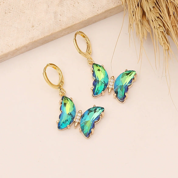 Wholesale Jewelry Butterfly Copper Electroplated Women's Earrings