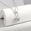 Wholesale Jewelry Butterfly Double Layer S925 Sterling Silver Clavicle Chain With Electroplating
