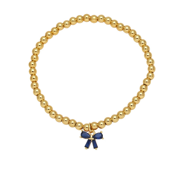 Wholesale Jewelry Butterfly Pendant Bracelet Copper Gold Plated With Colorful Zircon Animals Zodiac Style For Women
