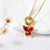 Wholesale Jewelry Butterfly Pendant Necklace Copper Gold Plated Box Chain Animal Zodiac Minimalist Style
