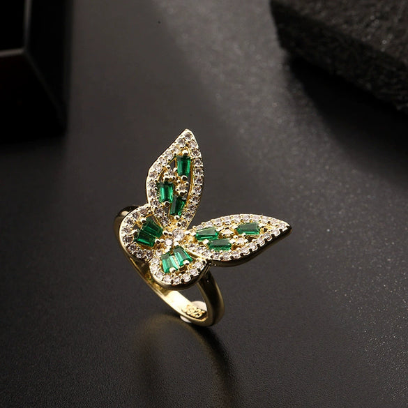Wholesale Jewelry Butterfly Ring Copper Electroplated Animal Style For Women