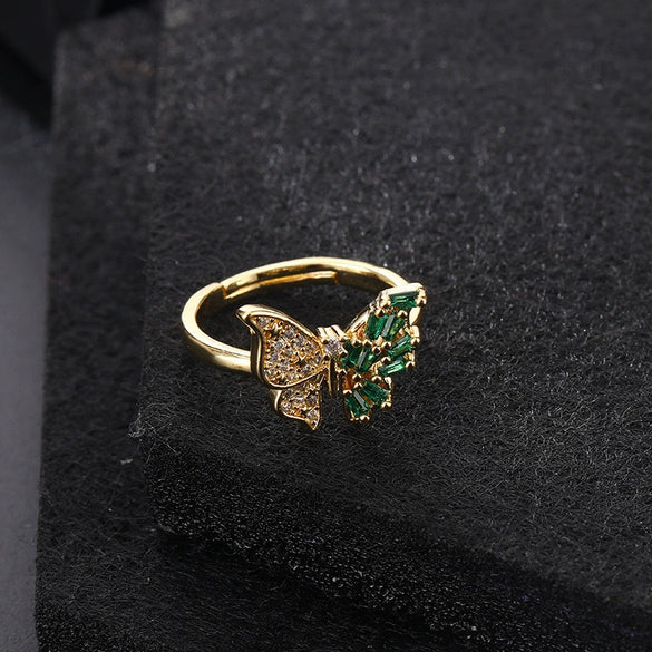 Wholesale Jewelry Butterfly Ring Copper Electroplated Animal Style For Women