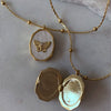 Wholesale Jewelry Butterfly Shell Star Style Copper Real Gold Plated Photo Frame Pendant Necklace Unisex