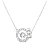 Wholesale Jewelry Cartoon Animal Style 925 Sterling Silver Inlaid Zircon O Shaped Chain Pendant Necklace For Women