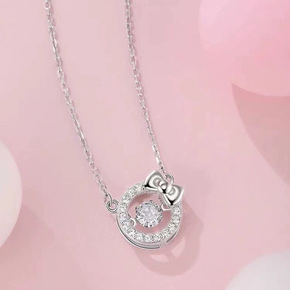 Wholesale Jewelry Cartoon Animal Style 925 Sterling Silver Inlaid Zircon O Shaped Chain Pendant Necklace For Women