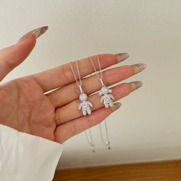 Wholesale Jewelry Cartoon Characters Sterling Silver 925 Electroplated Pendant Necklace