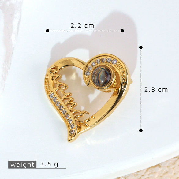 Wholesale Jewelry Cartoon Copper Heart Pendant Necklace With Flower Letter Number And Text Patterns Electroplated