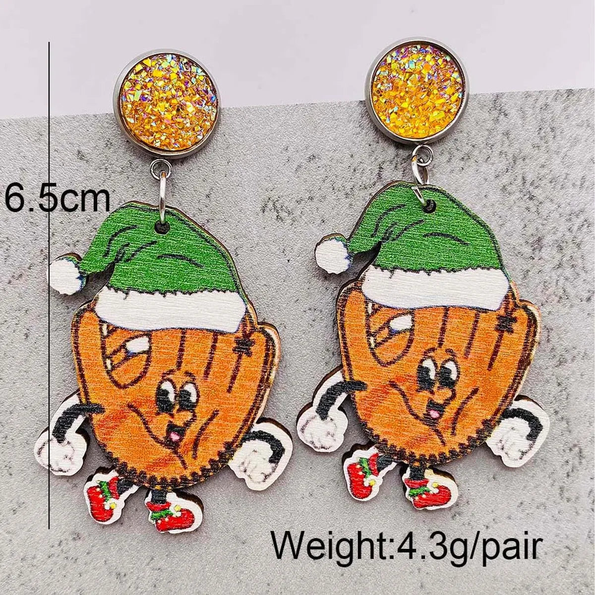 Wholesale Jewelry Cartoon Style Cartoon Wood Drop Earrings