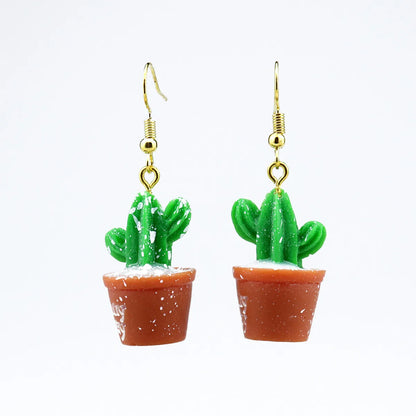 Wholesale Jewelry Cartoon Style Plant Resin Drop Earrings