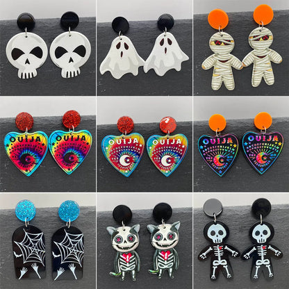 Wholesale Jewelry Cartoon Style Skull Arylic Drop Earrings