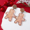 Wholesale Jewelry Cartoon Style Snowman Arylic Painted Drop Earrings