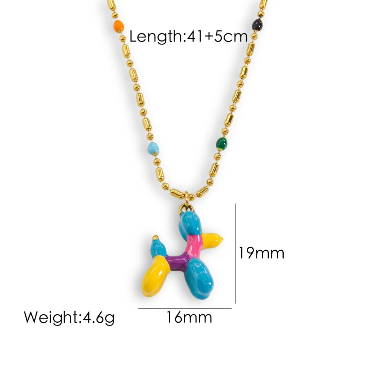 Wholesale Jewelry Cartoon Style Solid Color 304 Stainless Steel Plating Pendant Necklace