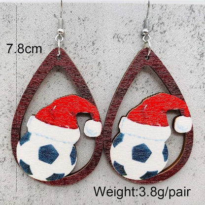 Wholesale Jewelry Cartoon Style Water Droplets Wood Drop Earrings