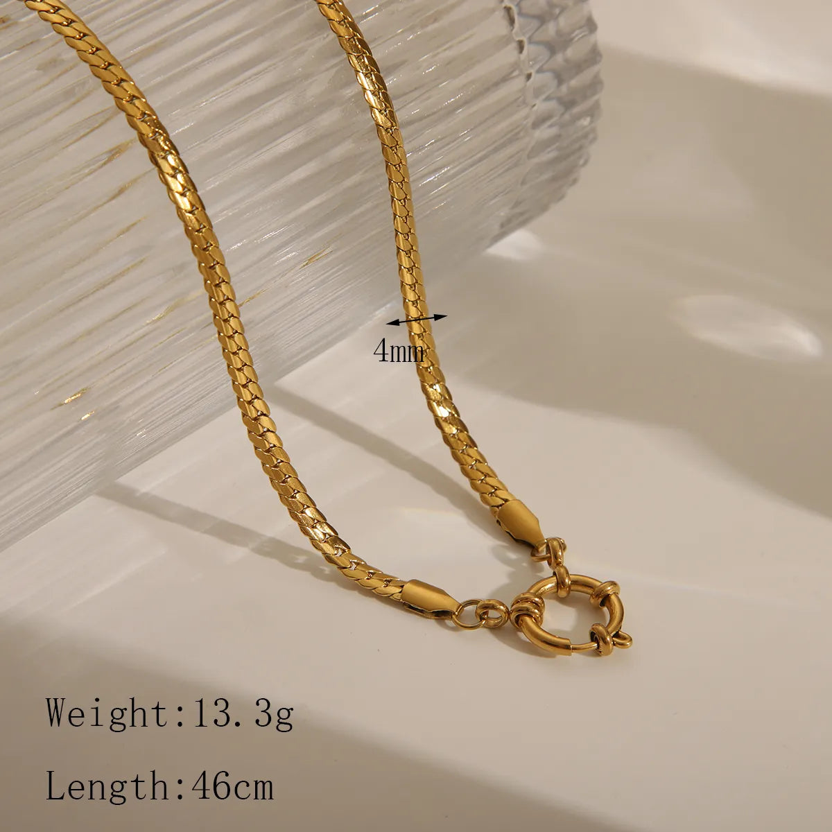 Wholesale Jewelry Casual Basic Commute Solid Color 304 Stainless Steel 18K Gold Plated Pendant Necklace