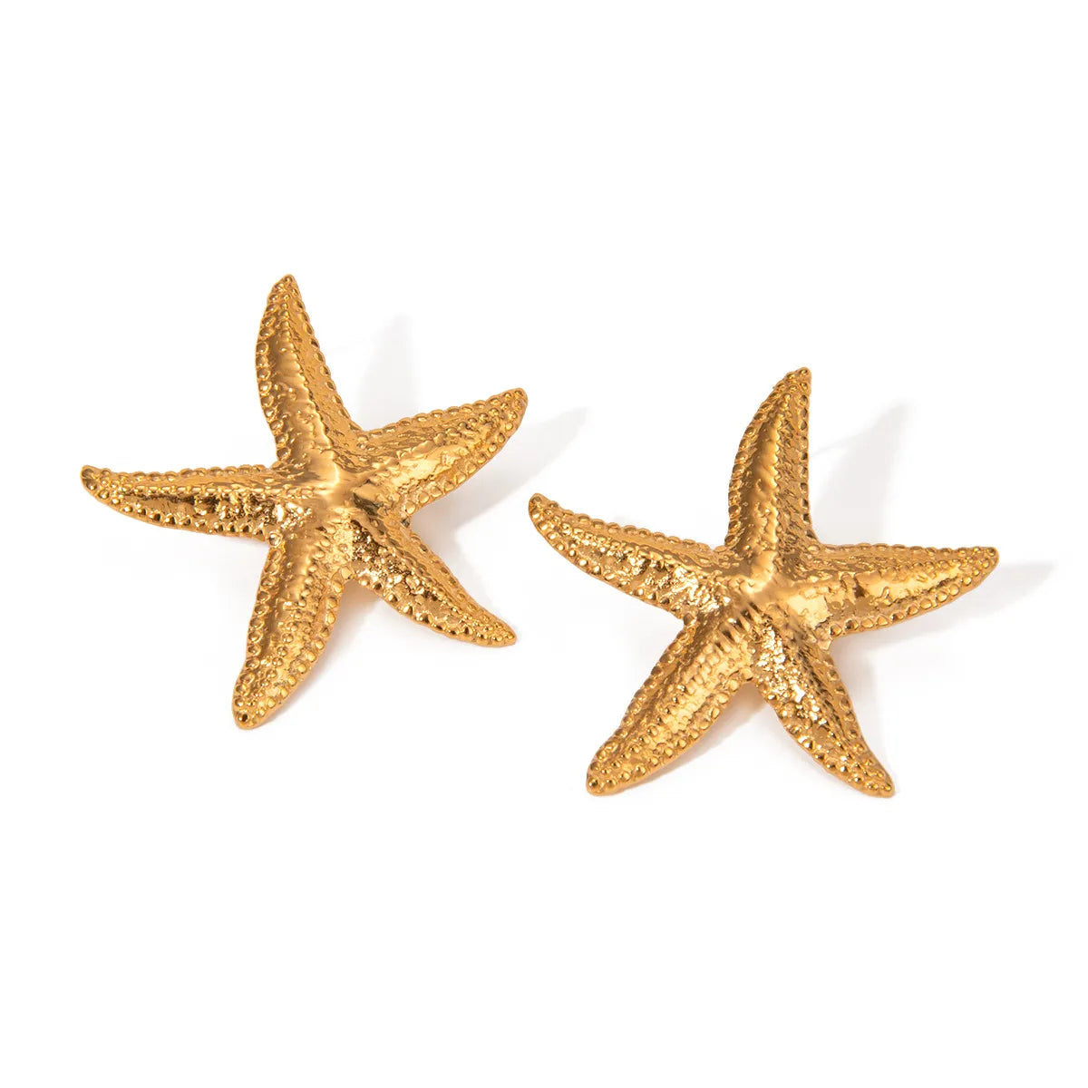 Wholesale Jewelry Casual Beach Classic Style Starfish Shell 304 Stainless Steel 18K Gold Plated Rings Earrings