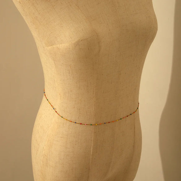 Wholesale Jewelry Casual Beach Simple Style Geometric 201 Stainless Steel 18K Gold Plated Waist Chain