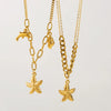 Wholesale Jewelry Casual Beach Starfish Conch Dolphin 304 Stainless Steel Pendant Necklace