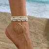 Wholesale Jewelry Casual Beach Starfish Elastic String Seed Bead Zinc Alloy Beaded Anklet