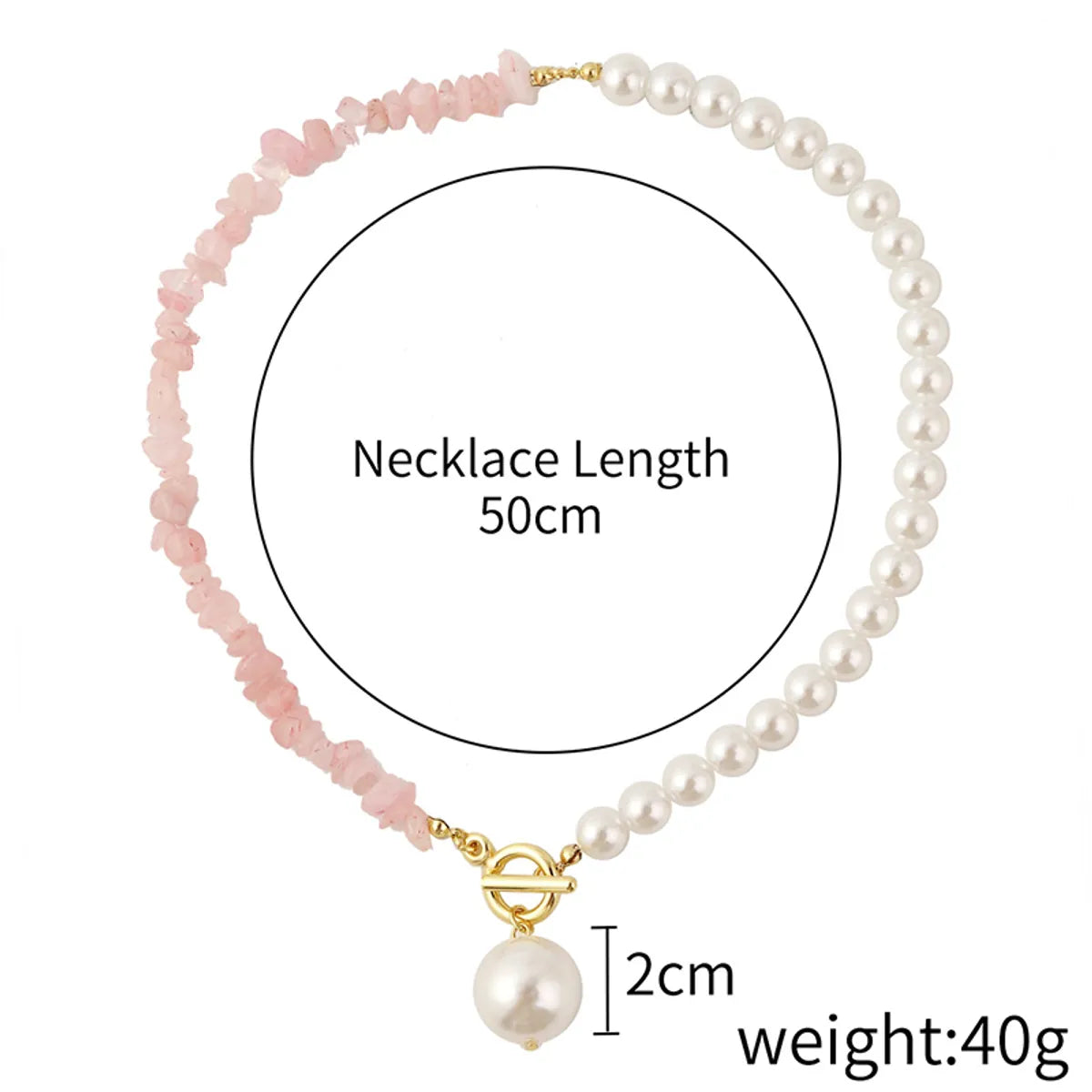 Wholesale Jewelry Casual Bohemian Simple Style Geometric Plastic Natural Stone Gravel Toggle Beaded Pendant Necklace