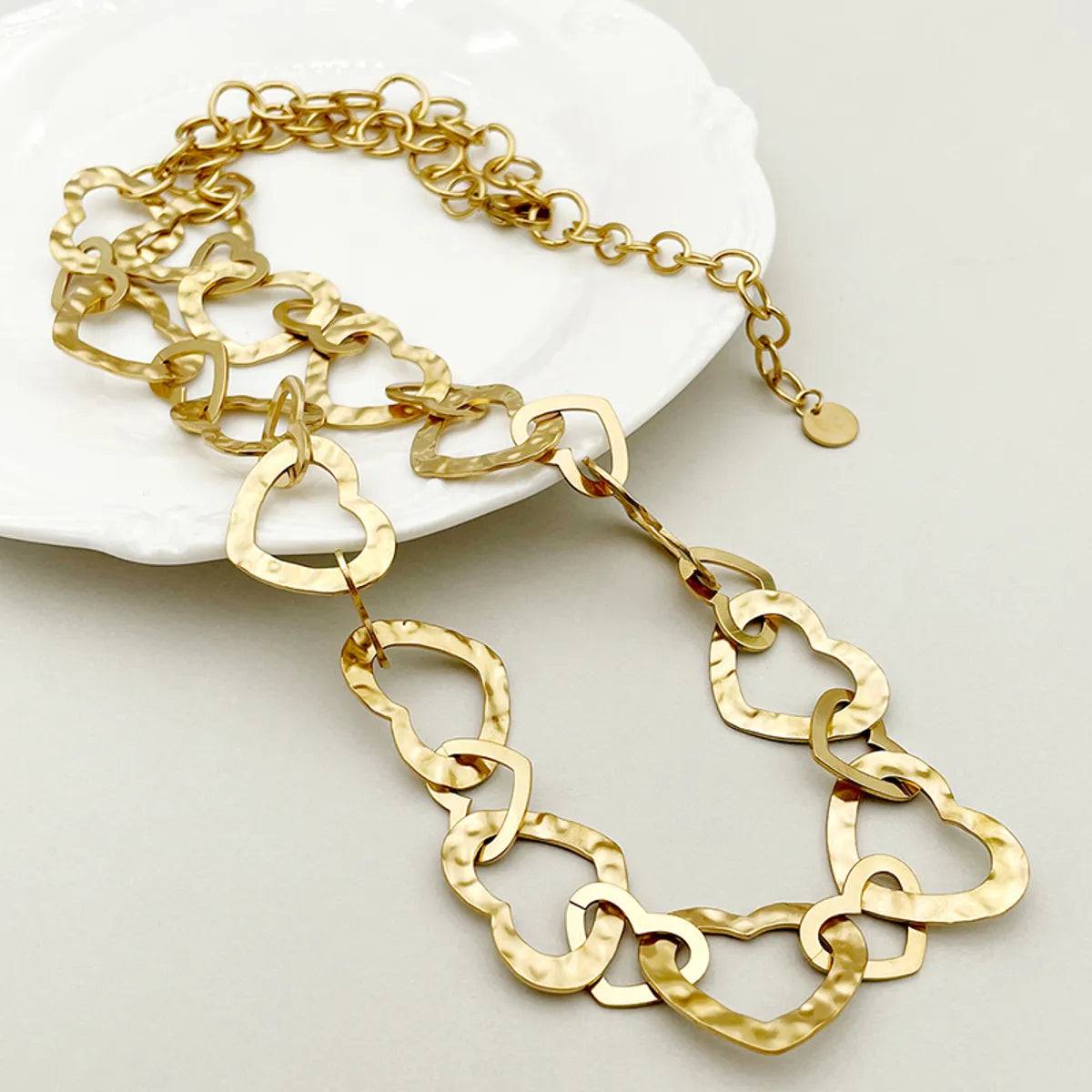 Wholesale Jewelry Casual Classic Style Heart Shape 304 Stainless Steel 14K Gold Plated Patchwork Plating Necklace