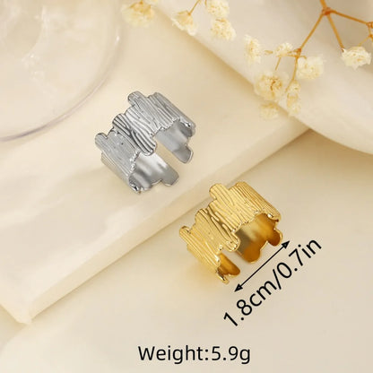 Wholesale Jewelry Casual Classical Geometric 304 Stainless Steel Open Rings