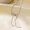 Wholesale Jewelry Casual Commute Bow Knot 304 Stainless Steel 18K Gold Plated Polishing Plating Earrings Necklace Jewelry Set