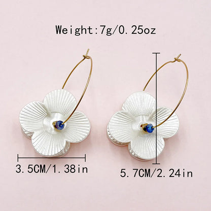 Wholesale Jewelry Casual Commute Flower Shell Gold Plated Plating Earrings