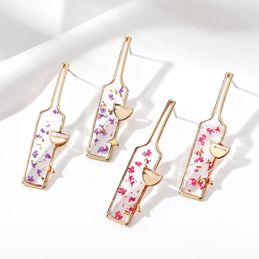 Wholesale Jewelry Casual Cute Simple Style Flower Alloy Resin Drop Earrings