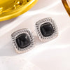 Wholesale Jewelry Casual Cute Simple Style Square 304 Stainless Steel Artificial Pearls 18K Gold Plated Inlay Jewelry Set