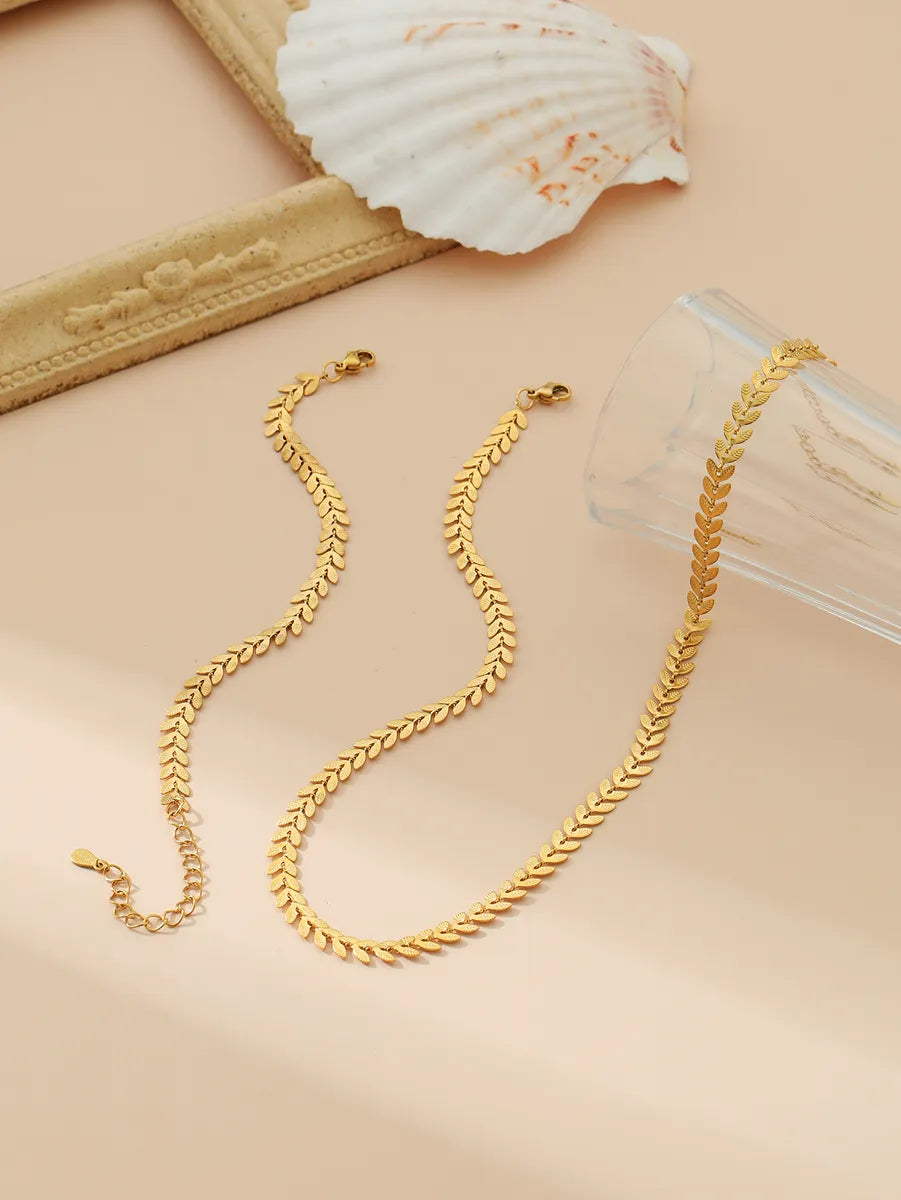 Wholesale Jewelry Casual Elegant Grain 304 Stainless Steel 18K Gold Plated Jewelry Set