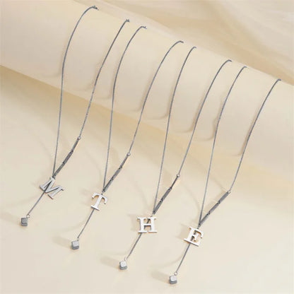 Wholesale Jewelry Casual Elegant Letter 201 Stainless Steel Asymmetrical Necklace