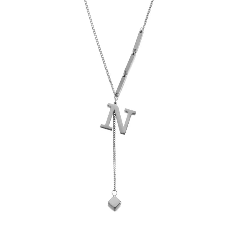 Wholesale Jewelry Casual Elegant Letter 201 Stainless Steel Asymmetrical Necklace