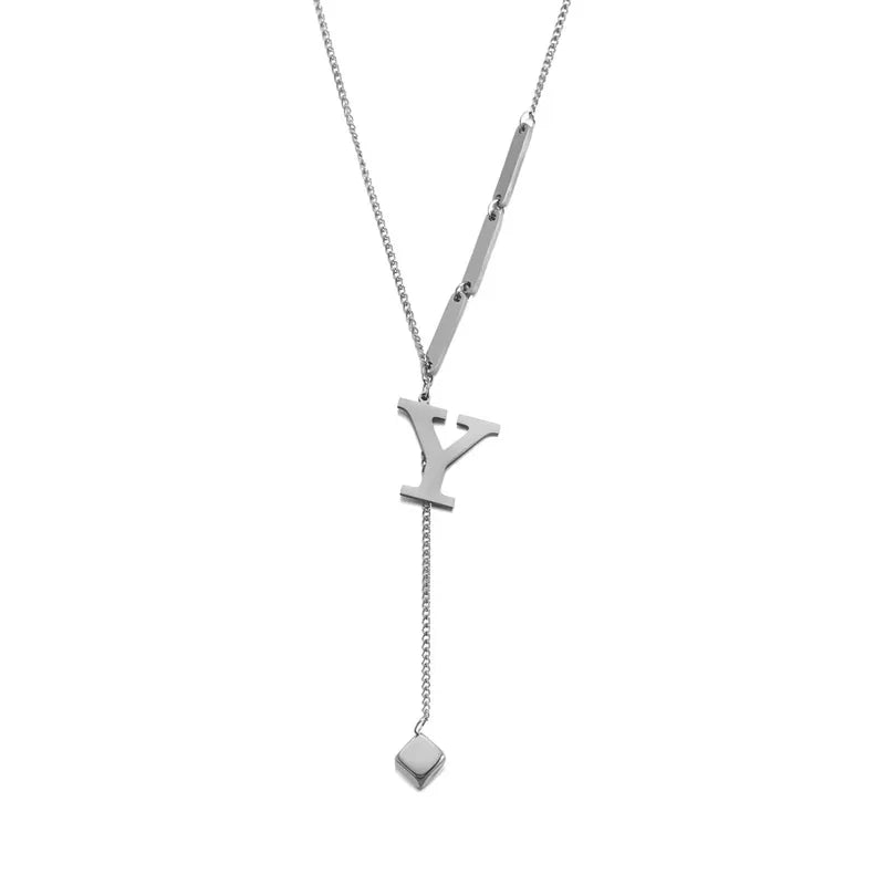 Wholesale Jewelry Casual Elegant Letter 201 Stainless Steel Asymmetrical Necklace