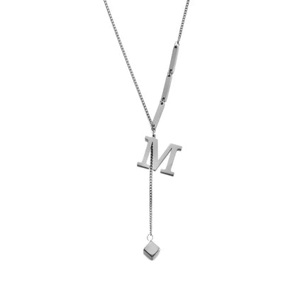 Wholesale Jewelry Casual Elegant Letter 201 Stainless Steel Asymmetrical Necklace