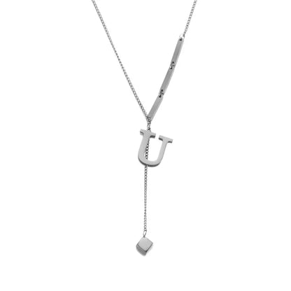 Wholesale Jewelry Casual Elegant Letter 201 Stainless Steel Asymmetrical Necklace