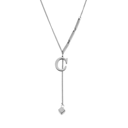 Wholesale Jewelry Casual Elegant Letter 201 Stainless Steel Asymmetrical Necklace