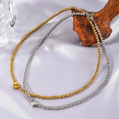 Wholesale Jewelry Casual Elegant Luxurious Heart Shape 302 Stainless Steel Necklace