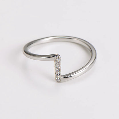 Wholesale Jewelry Casual Elegant Modern Style Waves 304 Stainless Steel Zircon Inlay Rings