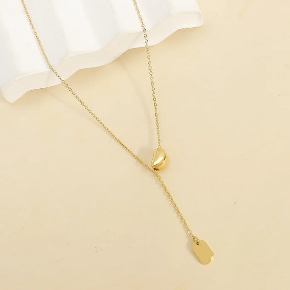 Wholesale Jewelry Casual Elegant Simple Style Geometric 304 Stainless Steel Copper 18K Gold Plated Pendant Necklace