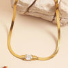 Wholesale Jewelry Casual Elegant Simple Style Oval 304 Stainless Steel Zircon 18K Gold Plated Inlay Bracelets Necklace