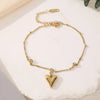 Wholesale Jewelry Casual Elegant Vacation Heart Shape 304 Stainless Steel 18K Gold Plated Plating Anklet