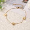 Wholesale Jewelry Casual Elegant Vacation Heart Shape 304 Stainless Steel 18K Gold Plated Plating Anklet