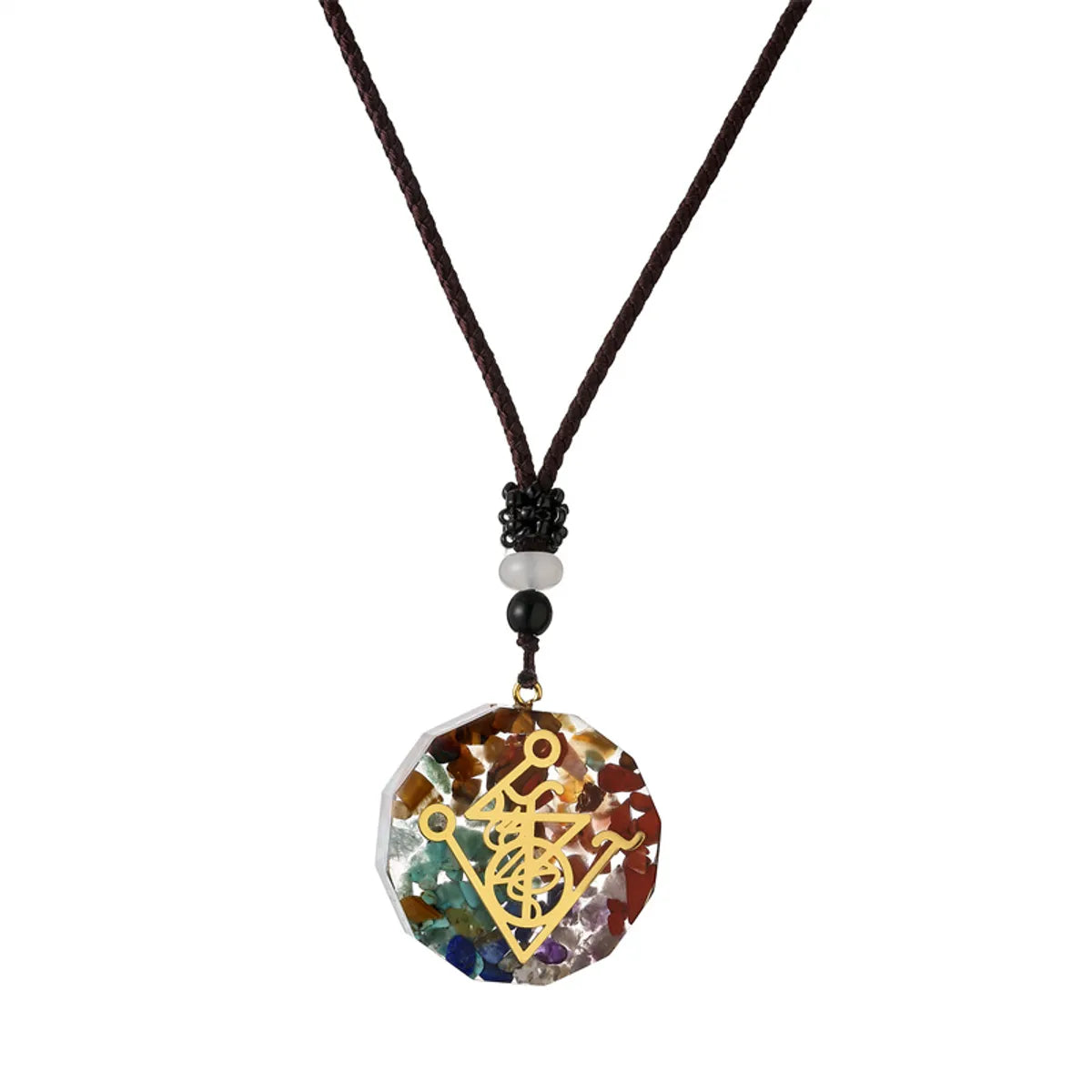 Wholesale Jewelry Casual Ethnic Style Tree Stainless Steel Resin Pendant Necklace Long Necklace