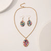 Wholesale Jewelry Casual Exaggerated Bohemian Oval 304 Stainless Steel Stone Jewelry Set