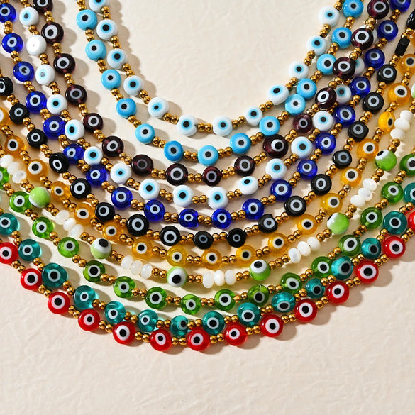 Wholesale Jewelry Casual Eye 304 Stainless Steel Resin Beaded Anklet