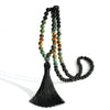 Wholesale Jewelry Casual Geometric Natural Stone Cotton Beaded Tassel Long Necklace