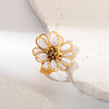 Wholesale Jewelry Casual Glam Flower 304 Stainless Steel 14K Gold Plated Pearl Rings