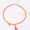 Wholesale Jewelry Casual Hawaiian Vacation Geometric Heart Shape Alloy Glass Rhinestones Handmade Tassel Inlay Necklace