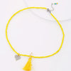 Wholesale Jewelry Casual Hawaiian Vacation Geometric Heart Shape Alloy Glass Rhinestones Handmade Tassel Inlay Necklace